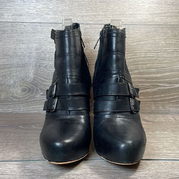 Sam Edelman Kenley Women’s Sz 9M Black Leather 5” Heel Inside Zip Ankle Booties - Picture 2 of 12